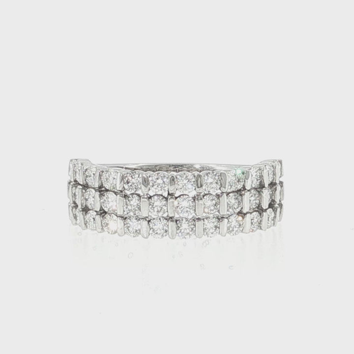 Three Row Diamond Band - AR1702