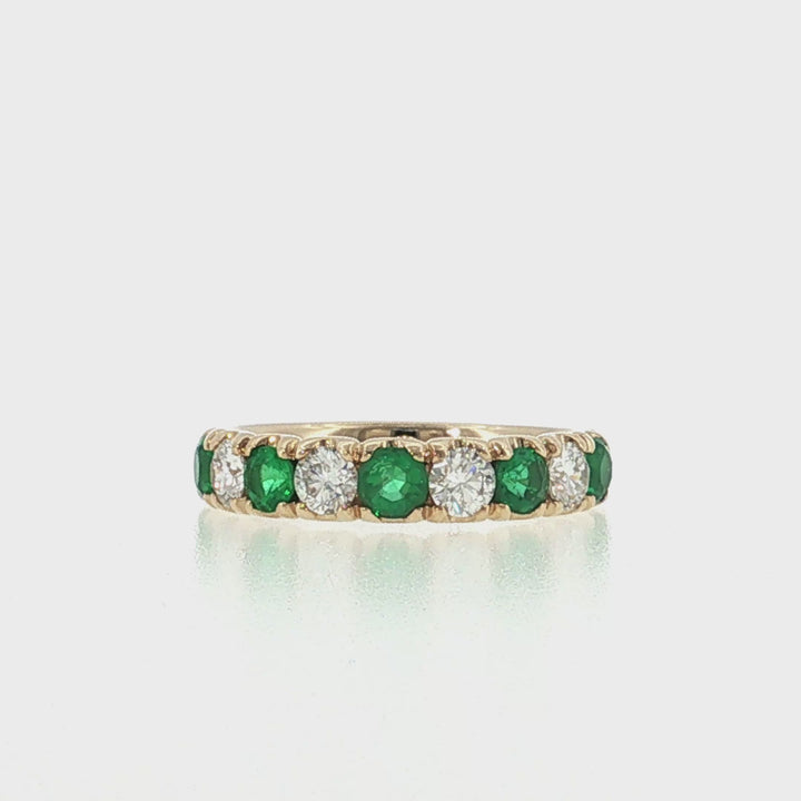 Alternating Diamond & Emerald Band - AR0122R-EME