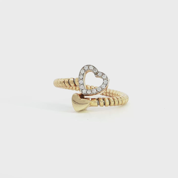 K Di Kuore Italian Diamond Heart Halo Flexi Ring - K434878