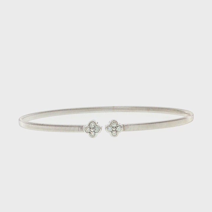 Shy Creation Four Leaf Clover Diamond Bracelet