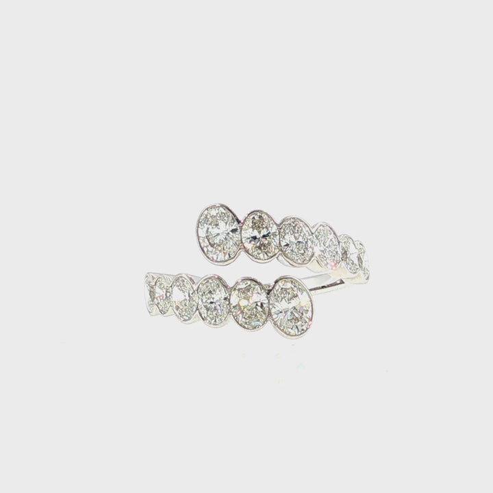 Open Band Bezel Set Oval Diamond