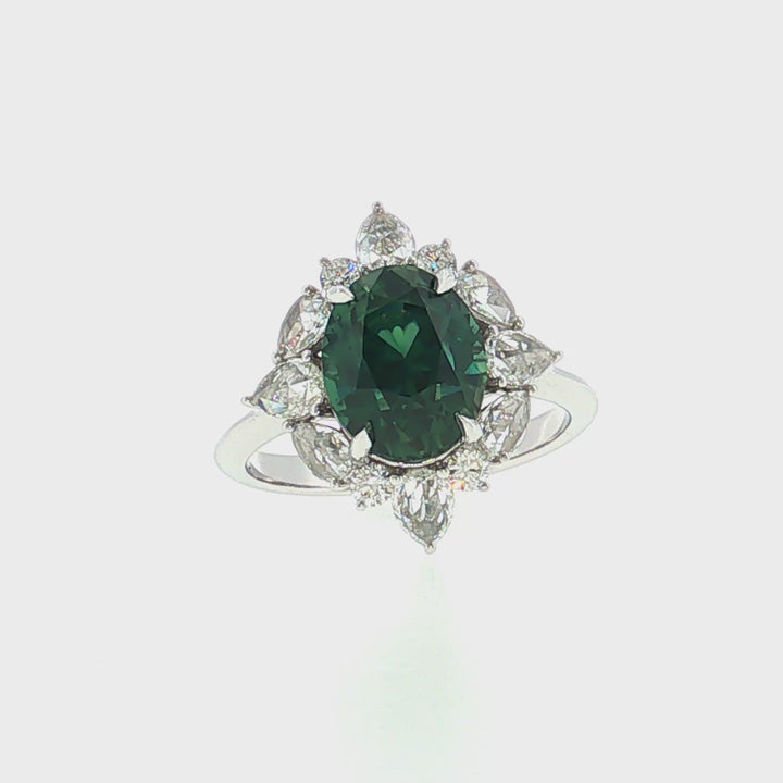 Diamnond & Sapphire Cocktail Ring