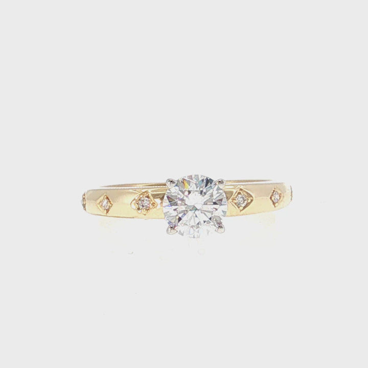 Two Tone Diamond Engagement Ring - PD504891