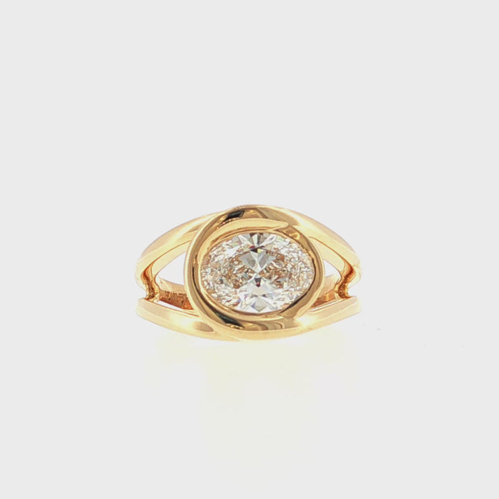 Laboratoy Grown Bypass Bezel Set Diamond Ring