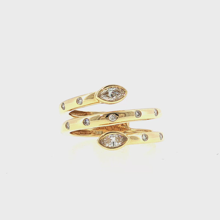 Diamond Three Row Fashion Diamond Ring