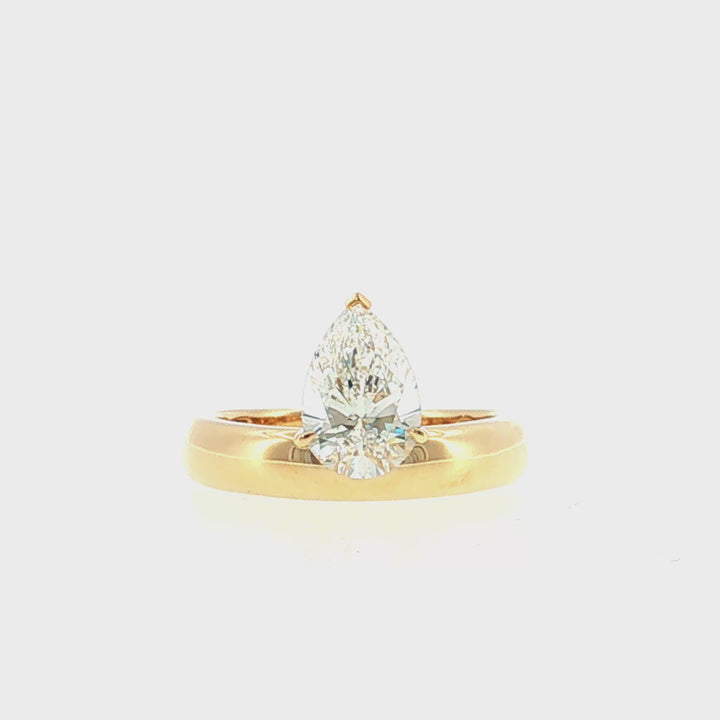 Lab Grown Diamond Set in Modern Wide Band Solitaire