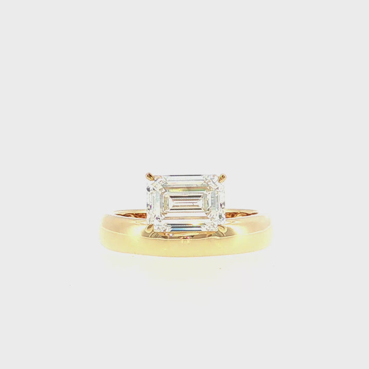 Lab Grown Diamond Set in Modern Wide Band Solitaire