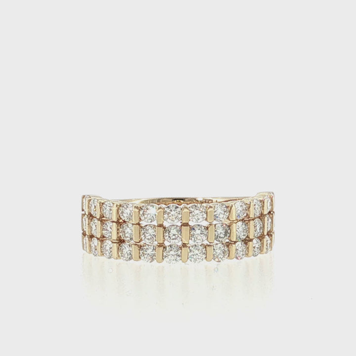 Three Row Diamond Band - AR1702