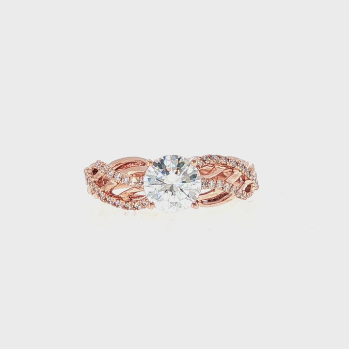 Cross Over Diamond Engagement Ring - PD504893