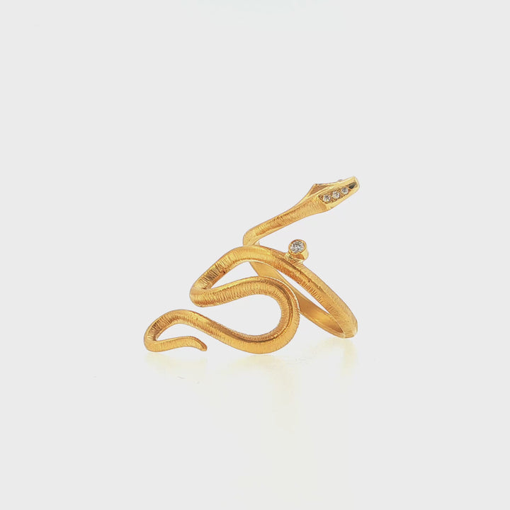 Diamond Snake Ring w/ Matte Finish