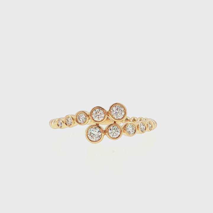 Shy Creation Diamond Bezel Set Crossover Band