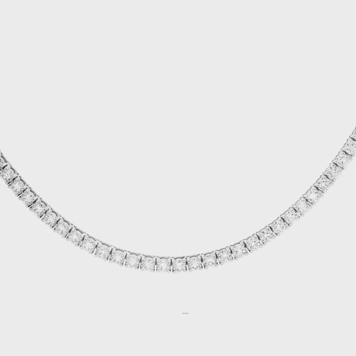 White Gold Lab Grown Diamond Tennis Necklace - (11.00 ct. total weight)