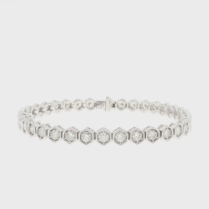 Hexagonal Set Diamond Bracelet