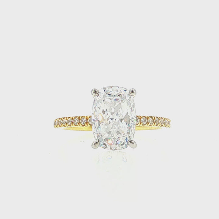 Hidden Halo Pave Diamond Engagement Ring - N0429SMB