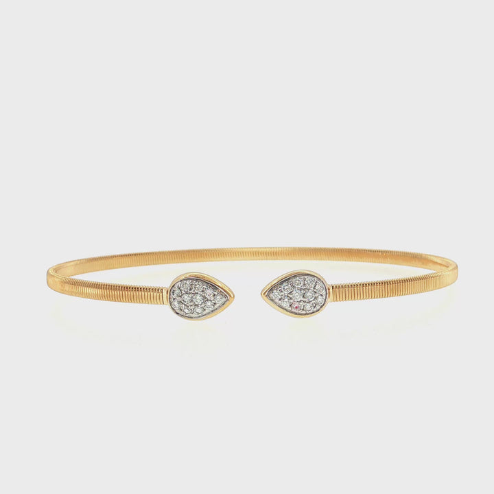 Shy Creation Open Flexy Pave Diamond Bracelet