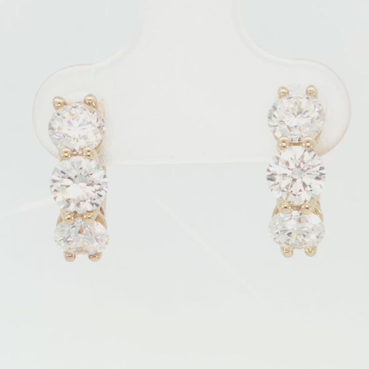 Yellow Gold Lab Grown Diamond Diamond Huggie Earrings