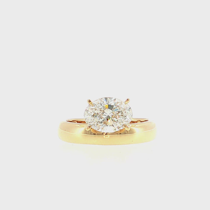 Lab Grown Diamond Set in Modern Wide Band Solitaire