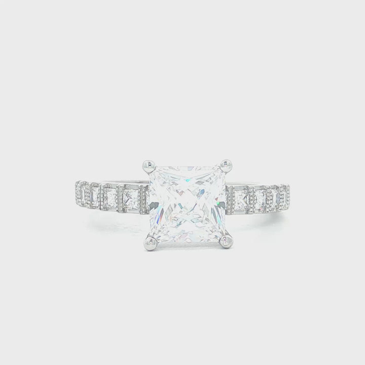 Diamond Engagement Ring with Milgrain Detail - YJC5985R