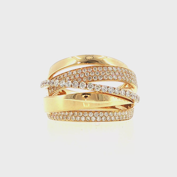 Fashion Ring Diamond Crossover