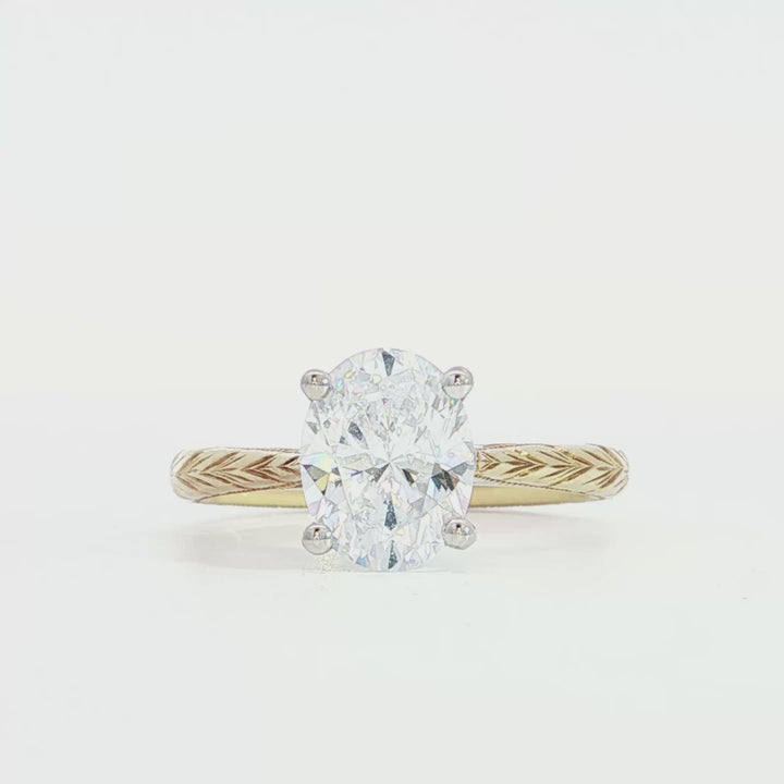 Engraved Solitaire Engagement Ring - N0001SME