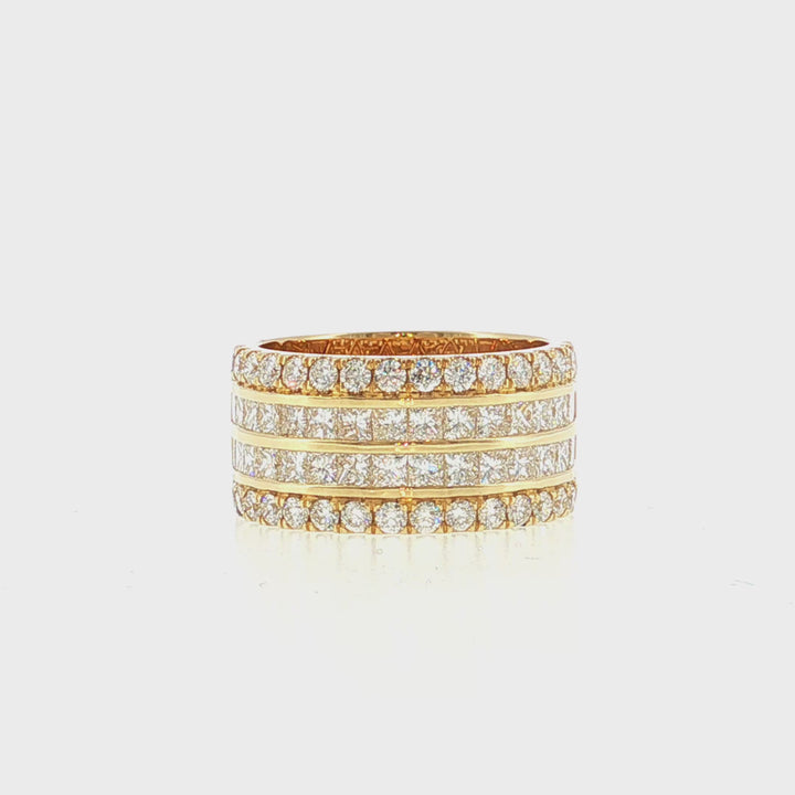 Four Row Diamond Fashion Ring