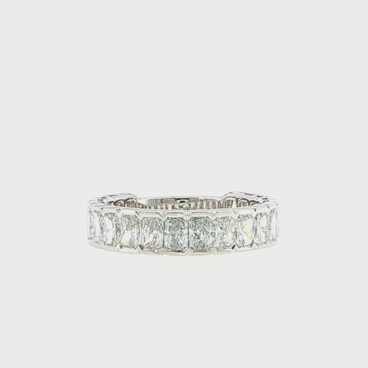 3/4 Way Lab Grown Radiant Diamond Wedding Band