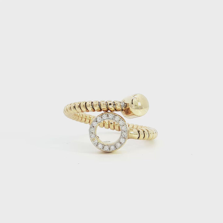 K Di Kuore Italian Round Halo Diamond Flexi Ring - K434787