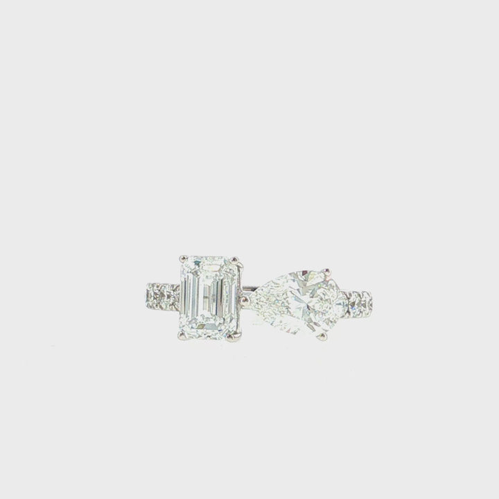 Lab Grown Toi Et Moi Pave Engagement Ring