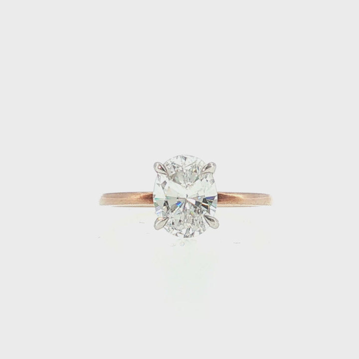 Two Tone Solitaire Engagement Ring - N0395SMA-OV