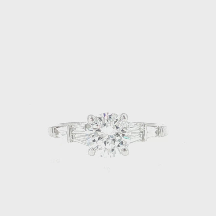 Tapered Baguettes Diamond Engagement Ring - GR2525