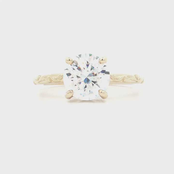 Flower Solitaire Engagement ring - 126409-RD