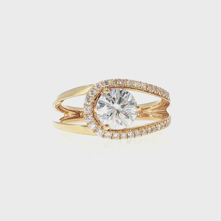 Diamond Engagement Ring with  Loop Setting
