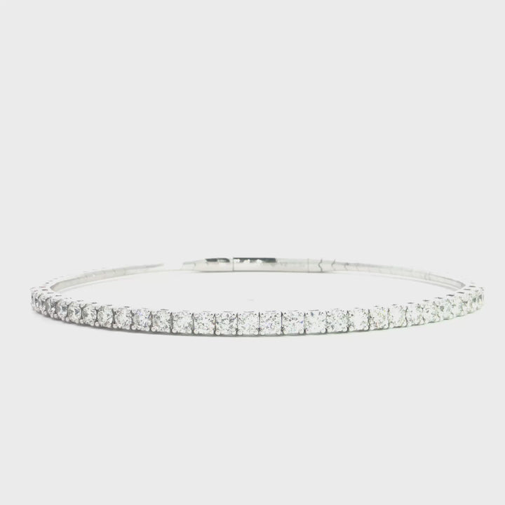 White Gold Diamond Bangle - BG321C