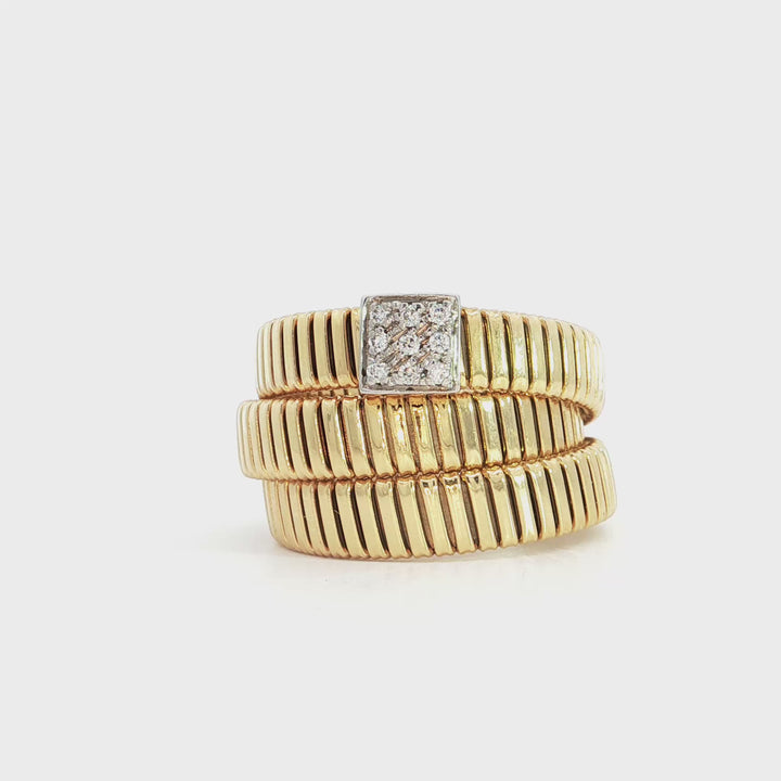 Yellow Gold 18K Yellow Gold Italian Diamond Flexi Ring - K443908