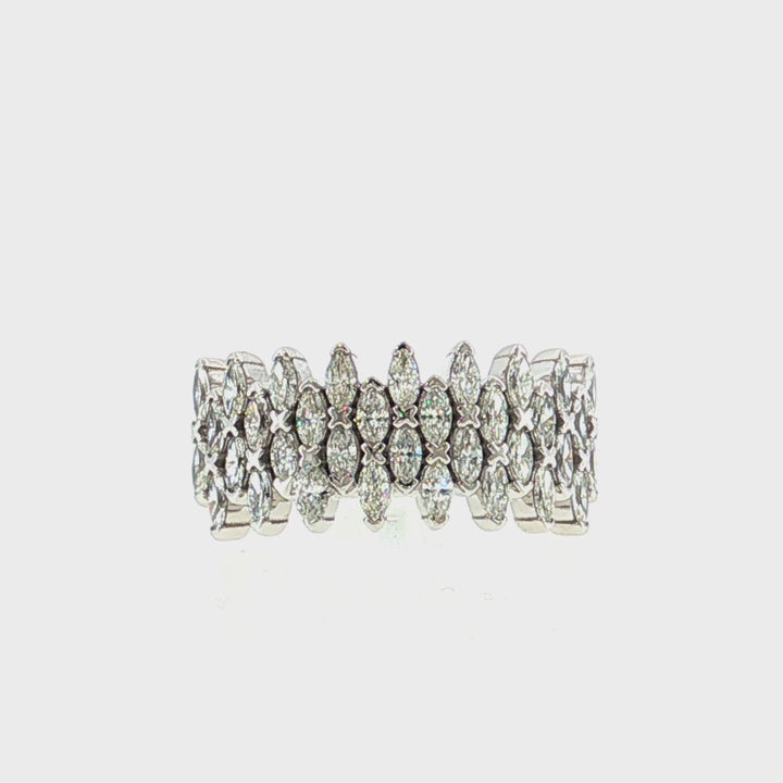 Wide Diamond Cocktail Ring