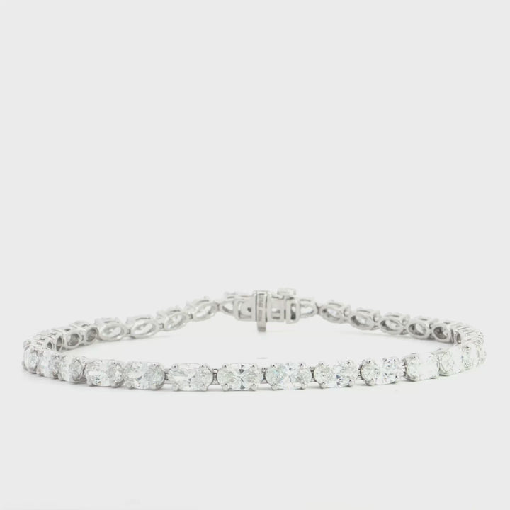 Oval Lab Grown East to West Diamond Tennis Bracelet  - 63464BW