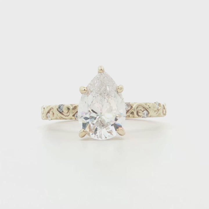 Engraved Diamond Engagement Ring - YJC5990R