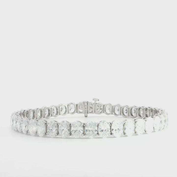 Oval Lab Grown Diamond Tennis Bracelet  - (14.00 ct. total weight)