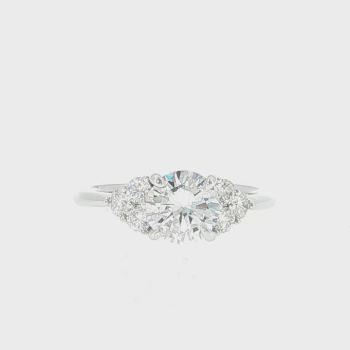 Cluster Side Diamonds Engagement Ring - GR07901