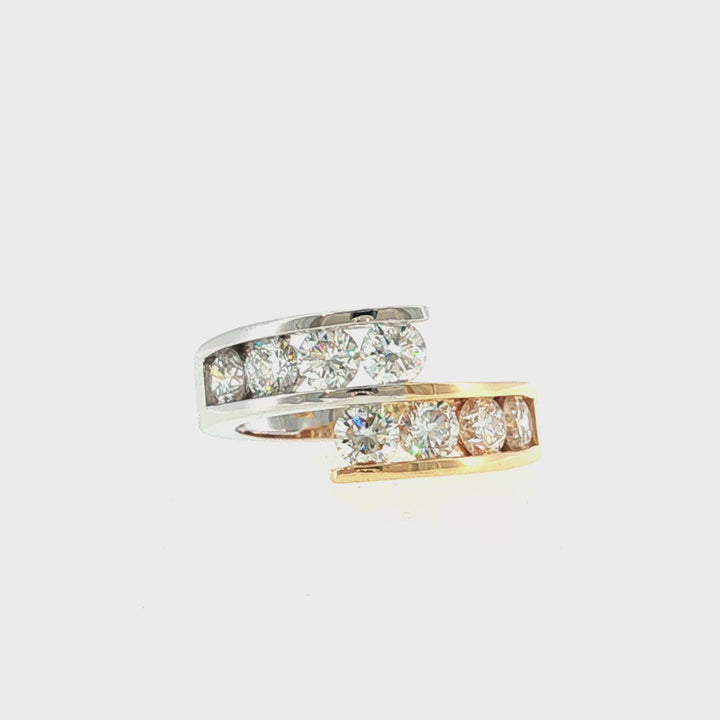 Bypass Channel Set Lab Grown Round Diamond Fashion Ring