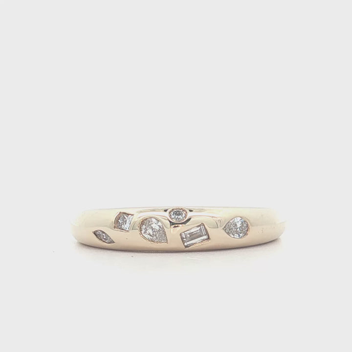 Multi Shaped Lab Grown Diamond Domed Band