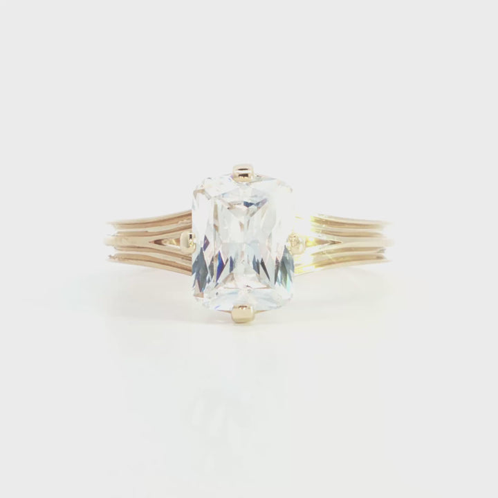 Compass Set Solitaire Engagement Ring - EE382B