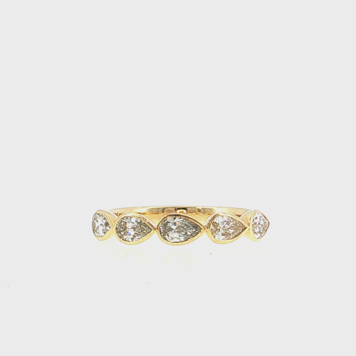 Lab Grown Pear Shaped Diamond East to West Bezel Set Band